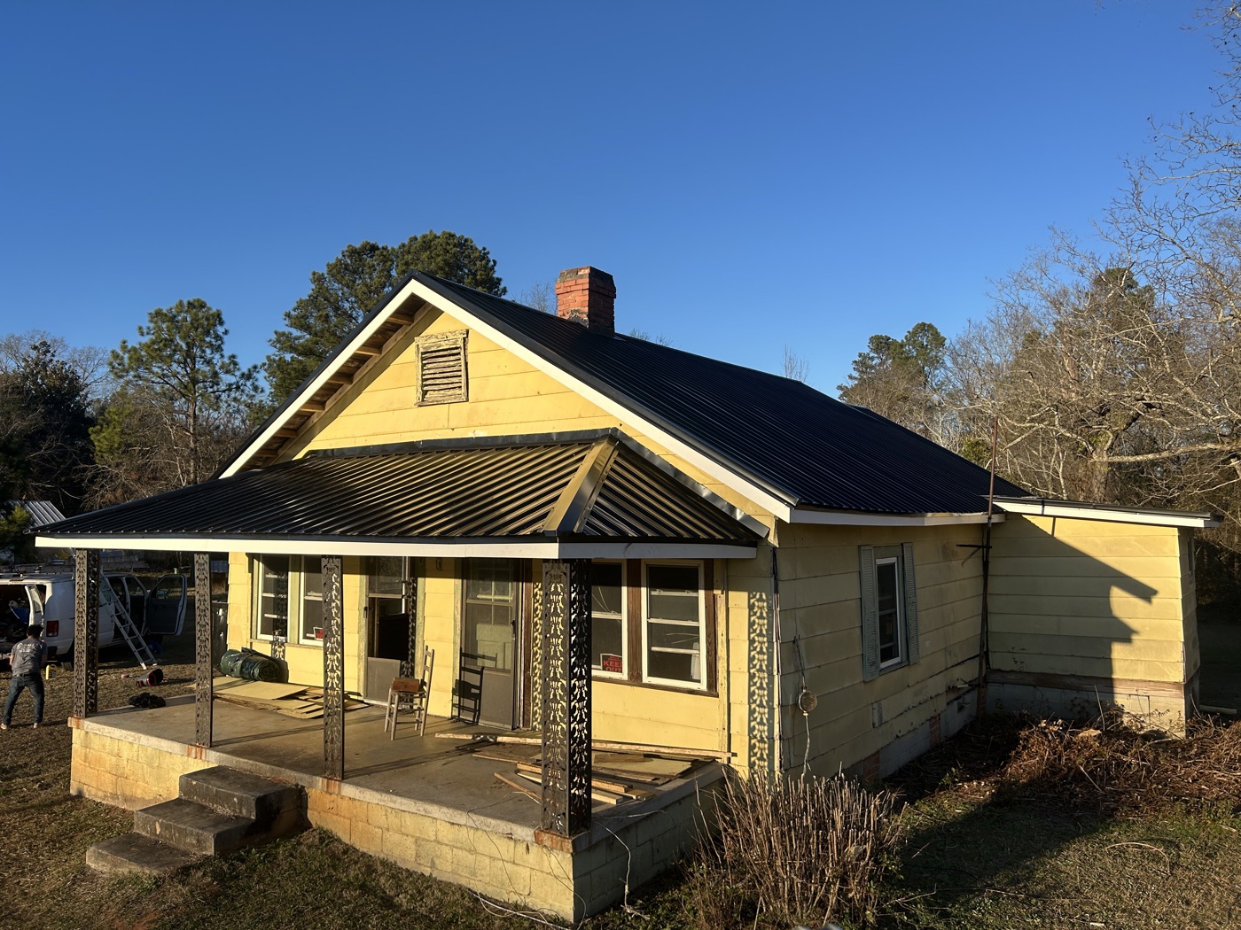 New metal roof installed