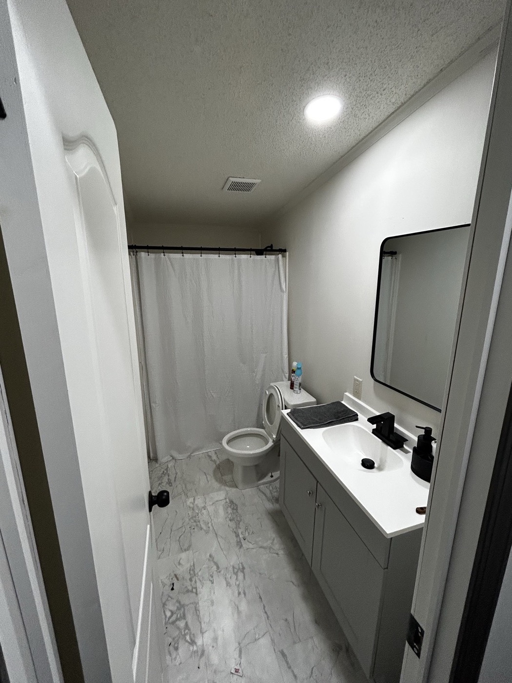 Mobile home bathroom after renovation